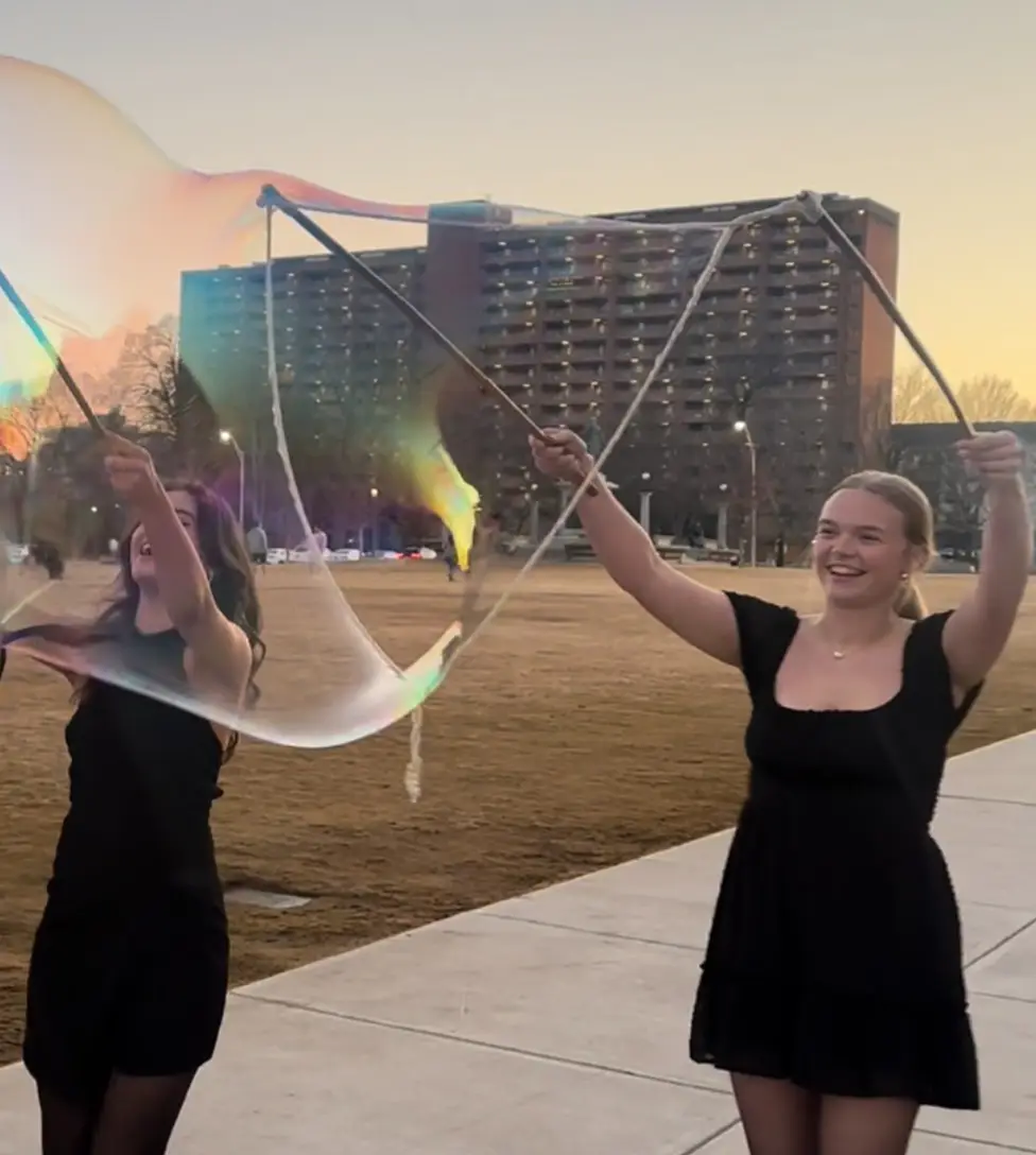 Giant bubble party in Manhattan