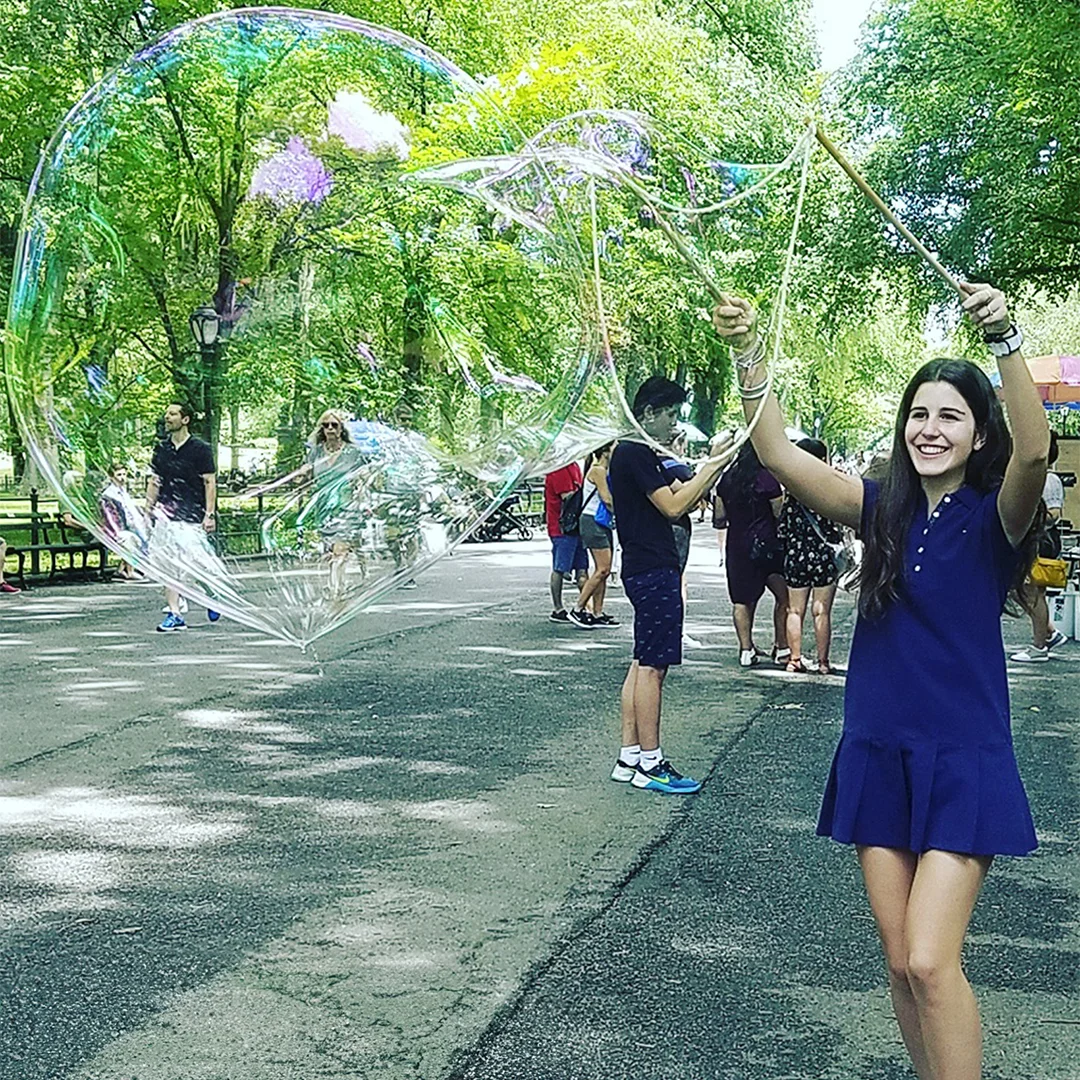 Giant bubble party in Central Park